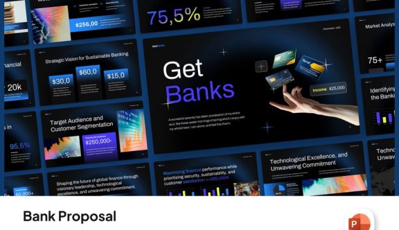 银行提案PPT模板 (PPTX)