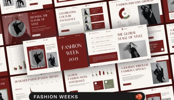 时装周PPT模板 (PPTX)