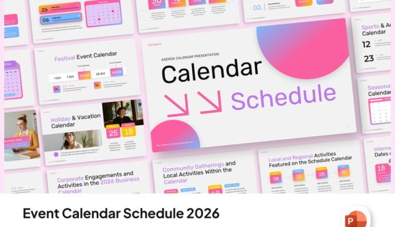 活动日历时间表2026 PPT模板 (PPTX)