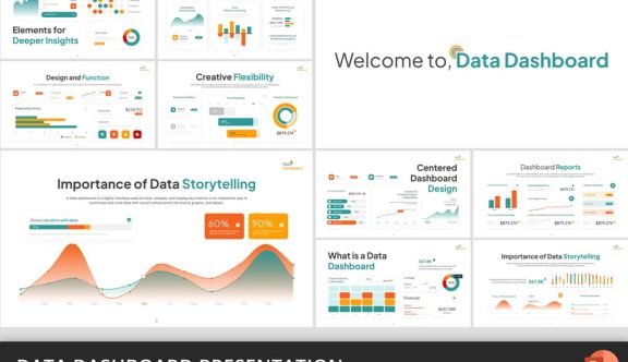 数据仪表板可视化PPT模板 (PPTX)