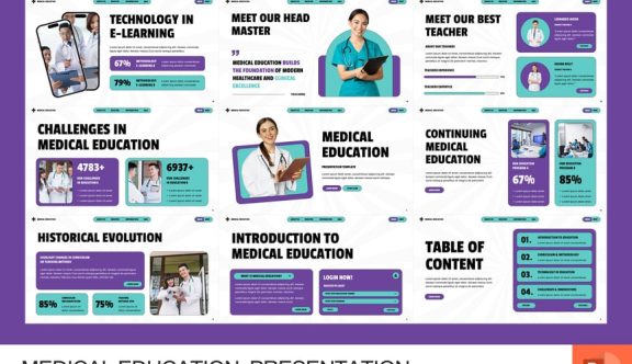 医学教育PPT模板 (PPTX)