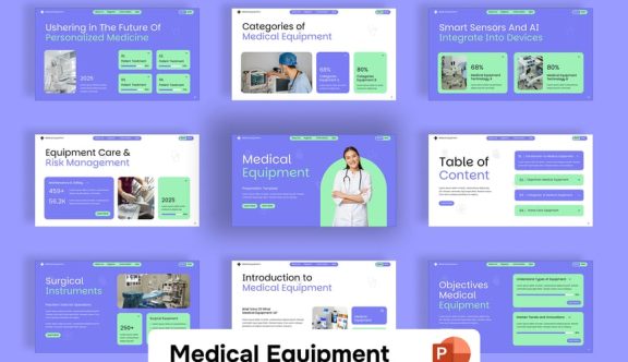 医疗设备PPT模板 (PPTX)