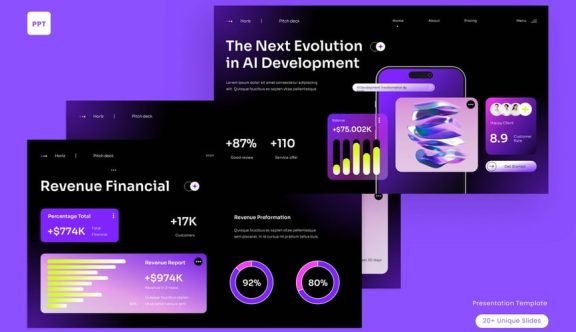 AI项目路演PPT模板 (PPT,PPTX)