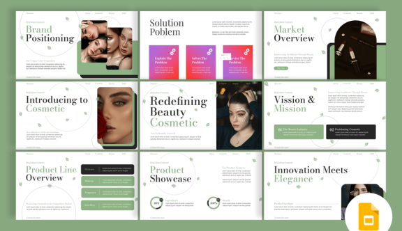 美容介绍PPT模板 (PPTX)