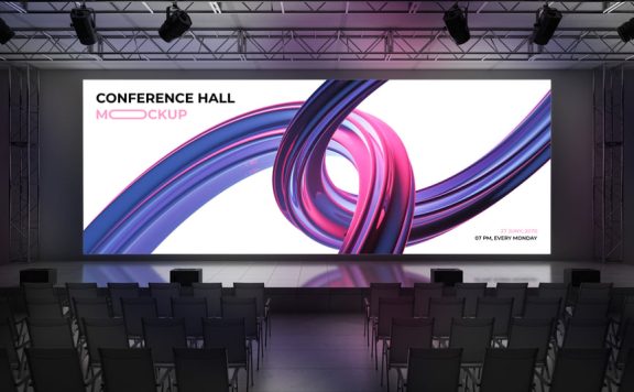 会议厅屏幕模型样机 (PSD)