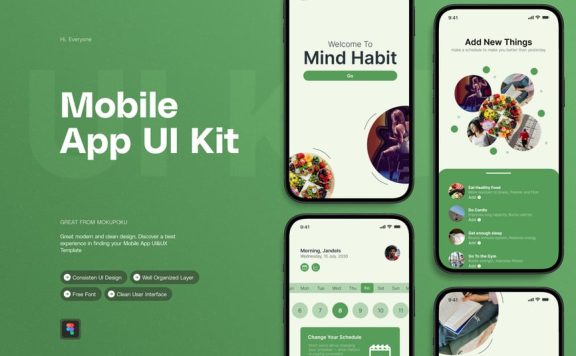 习惯跟踪移动应用APP UI KIT (FIG)