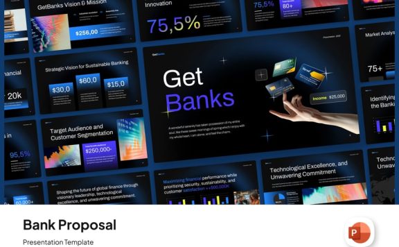 银行提案PPT模板 (PPTX)