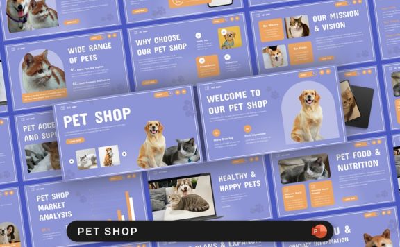 宠物店PPT模板 (PPTX)