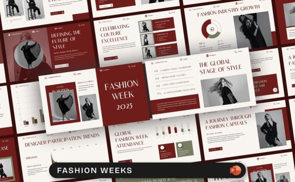 时装周PPT模板 (PPTX)