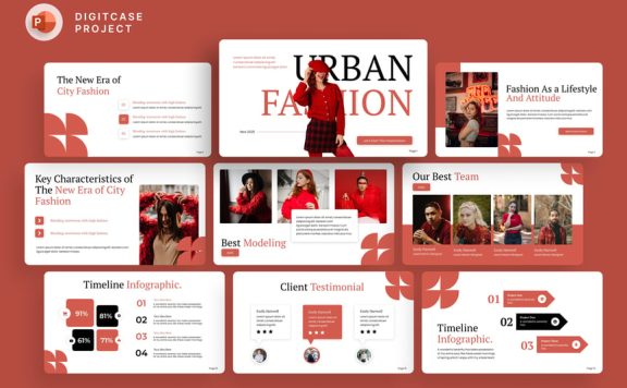 城市时尚报告PPT模板 (PPTX)