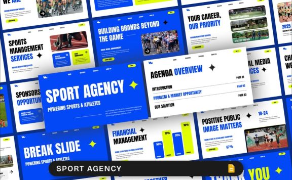 体育公司PPT模板 (PPTX)