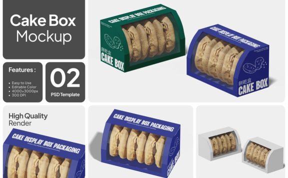 蛋糕盒模型样机 (PSD)