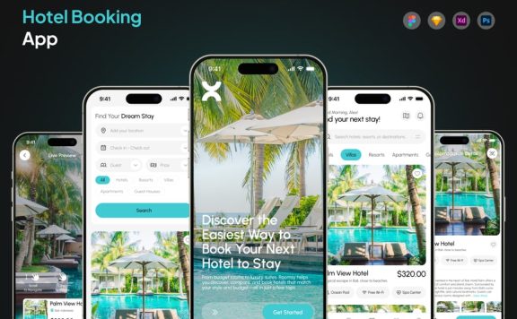 酒店预订应用APP UI KIT (FIG)