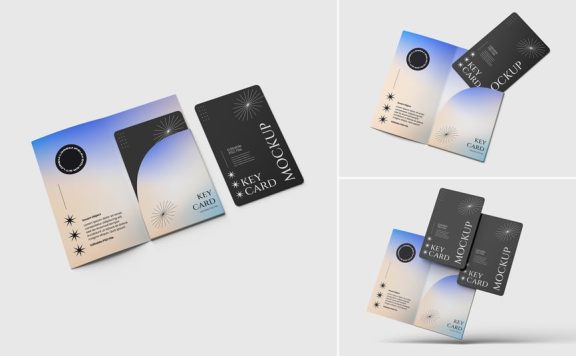 钥匙卡模型样机 (PDF,PSD,JPG)