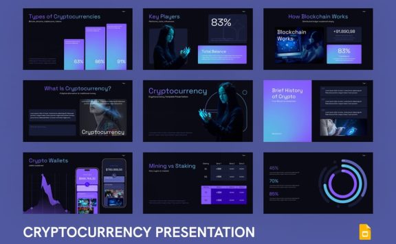深色加密货币PPT模板 (PPTX)