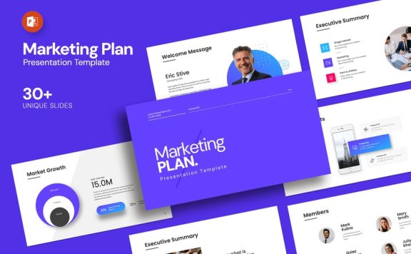 营销计划PPT模板 (PPTX)