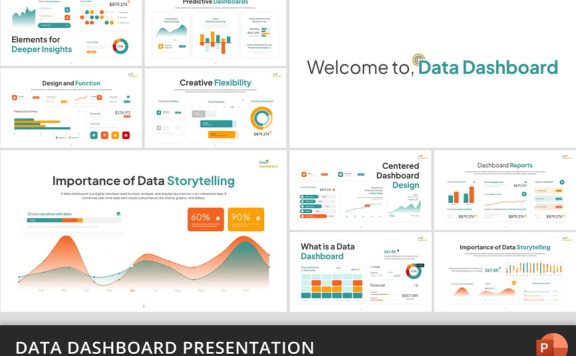 数据仪表板可视化PPT模板 (PPTX)