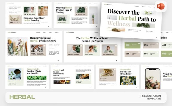草药介绍PPT模板 (PPTX)
