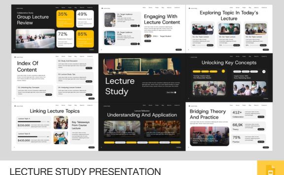 讲座研究PPT模板 (PPTX)