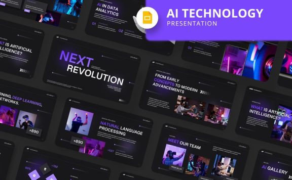 AI技术PPT模板 (PPTX)