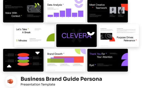 商业品牌指南PPT模板 (PPTX)