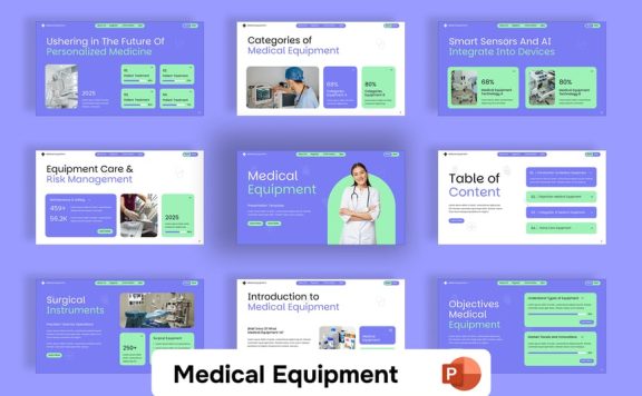 医疗设备PPT模板 (PPTX)