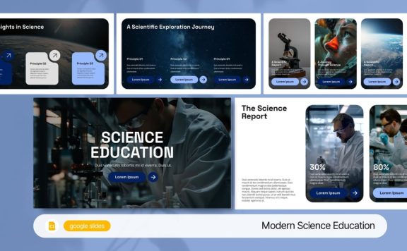 现代科学教育PPT模板 (PPTX)