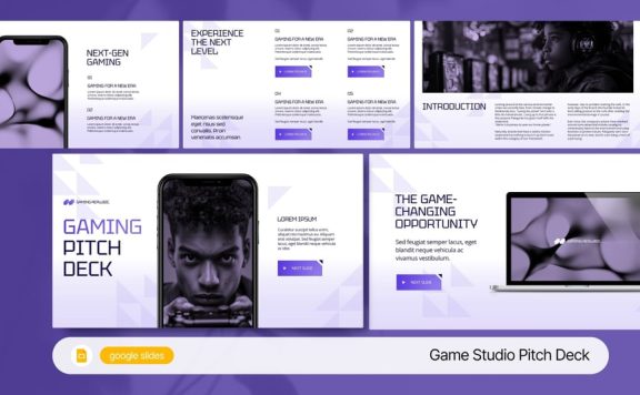 游戏工作室PPT模板 (PPTX)