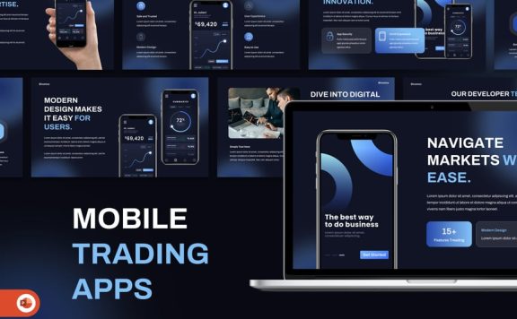 移动贸易应用PPT模板 (PPTX)