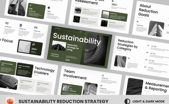 可持续性专业房地产PPT模板 (PPTX)