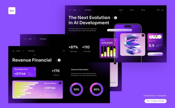 AI项目路演PPT模板 (PPT,PPTX)