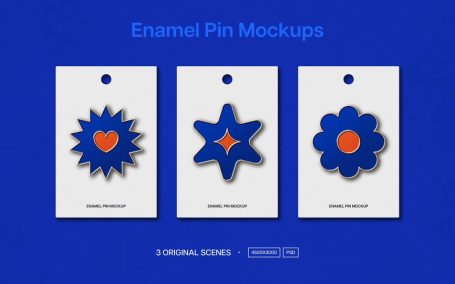 珐琅别针标志模型