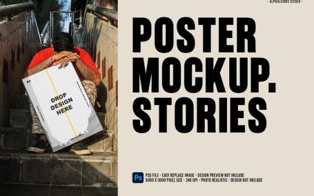 人物逼真的户外海报框架模型