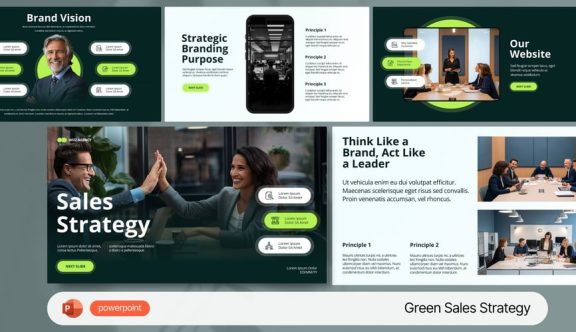绿色销售策略PPT模板 (PPTX)