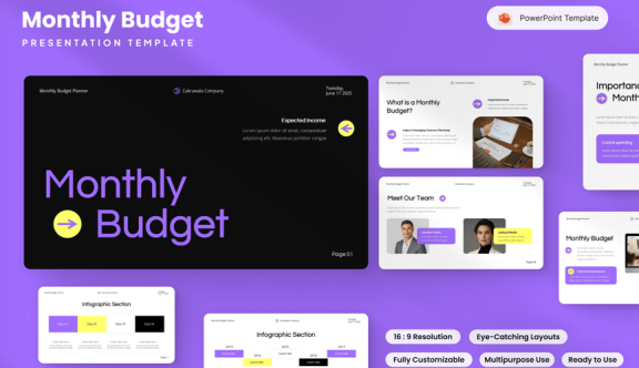 每月预算PPT模板 (PPTX)