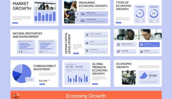 经济增长PPT模板 (PPTX)