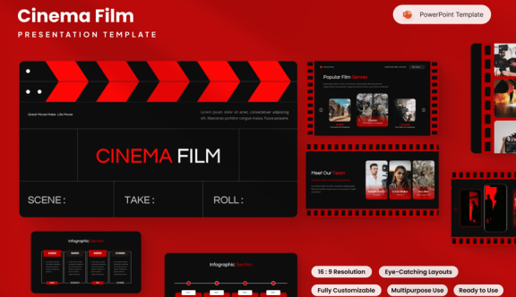 电影介绍PPT模板 (PPTX)