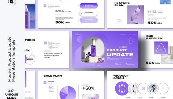 现代产品更新演示PPT模板 (PPTX)