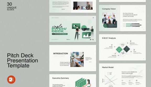 简单的螺距商业计划PPT模板 (PPTX)