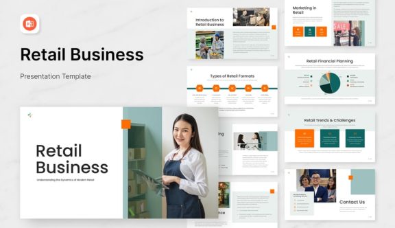 零售业务演示文稿PPT模板 (PPTX,PPT)