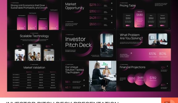 投资者路演PPT模板 (PPTX)