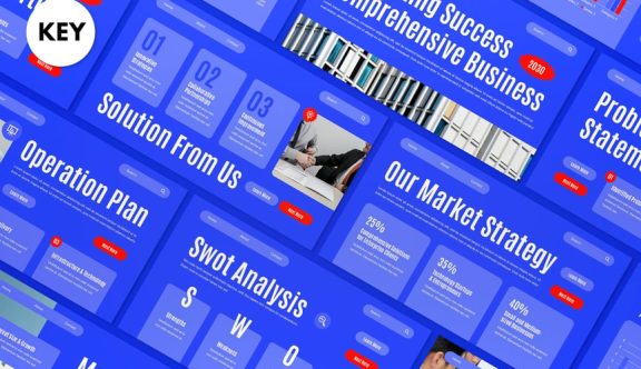 蓝色现代商业计划PPT模板 (PPT,PPTX)