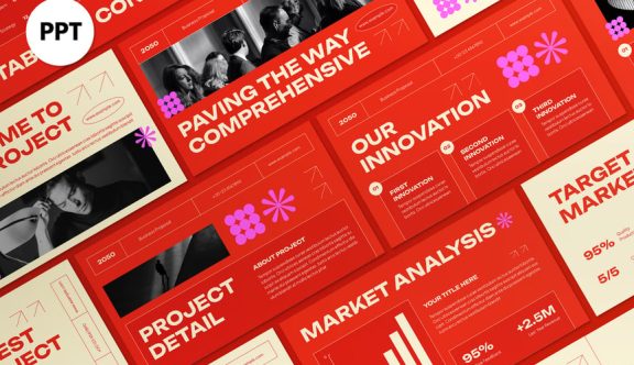 橙色现代商务提案PPT模板 (PPT,PPTX)