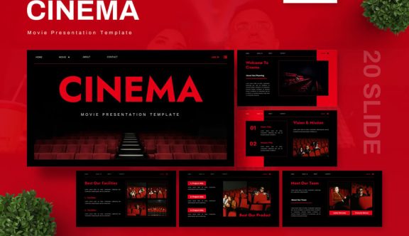 电影介绍PPT模板 (PPTX)