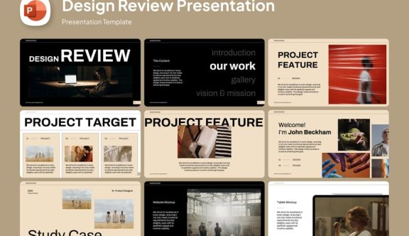 设计评论PPT模板 (PPTX)