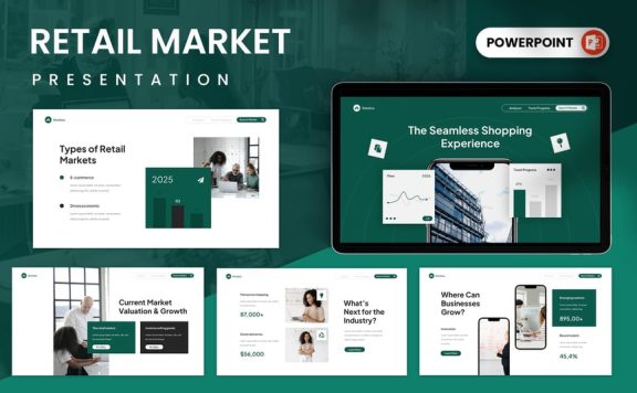 零售市场PPT模板 (PPTX)