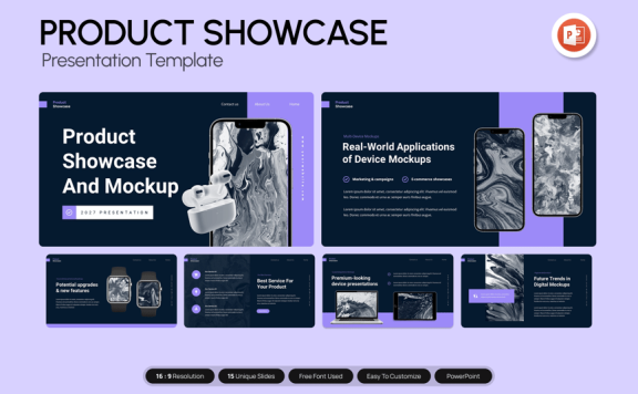 产品展示展示PPT模板 (PPTX)