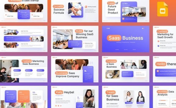 SaaS业务PPT模板 (PPTX)