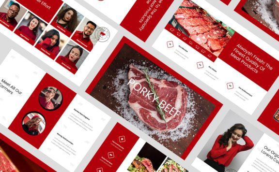 屠夫和肉类农场PPT模板 (PPTX)