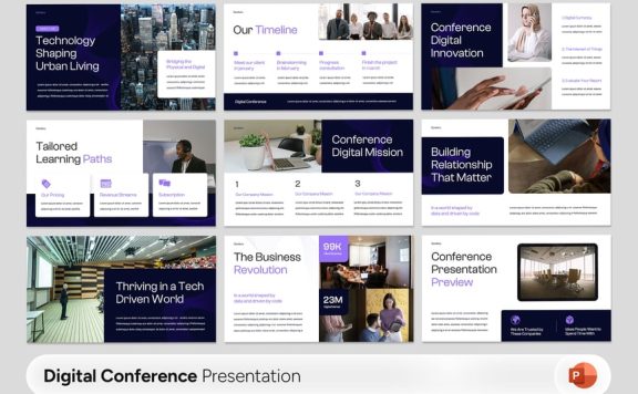 数字会议PPT模板 (PPTX)